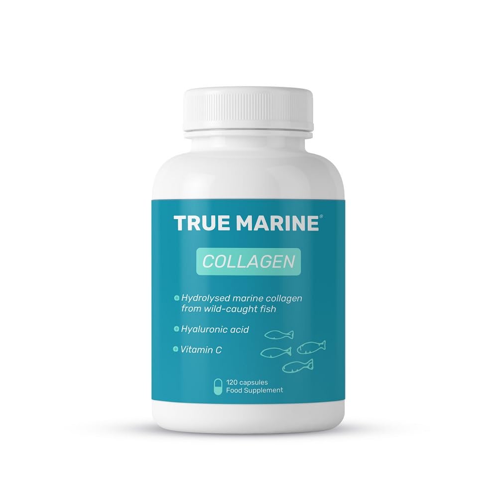 TRUE MARINE Collagen Capsules - 2,400mg of Marine Collagen with Hyaluronic Acid & Vitamin C - Skin, Hair, Nails & Joint Support TRUE MARINE uk supplements
