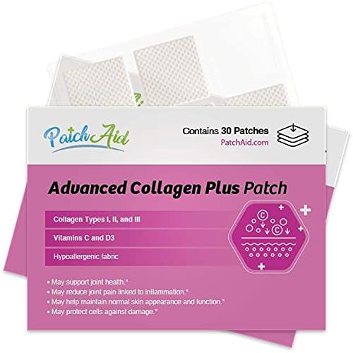 Patch Aid Advanced Collagen Plus - 30 Daily Topical Patches. 100% Natural & Vegan. Allergy & Filler Free Patch Aid uk supplements