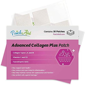 Patch Aid Advanced Collagen Plus - 30 Daily Topical Patches. 100% Natural & Vegan. Allergy & Filler Free Patch Aid uk supplements