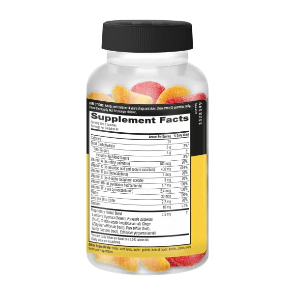 Airborne 400mg Vitamin C Gummies for Adults & Children, Immune Essentials Daily Immune Support Supplement with Vitamins C & E - Orchard Fruit Flavor, 132 Gummies (Pack of 2) Airborne uk supplements