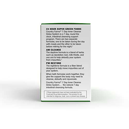 COUNTRY FARMS 7 Day Inner Cleanse, AM/PM Detox System, Detoxifying Herbs COUNTRY FARMS uk supplements