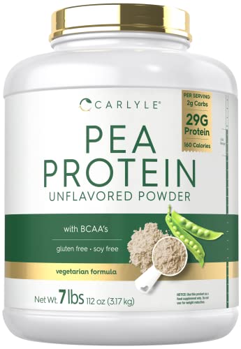 Carlyle Pea Protein Powder with BCAA'S 7lb | Unflavored | 29G Protein | Non-GMO, Gluten Carlyle uk supplements