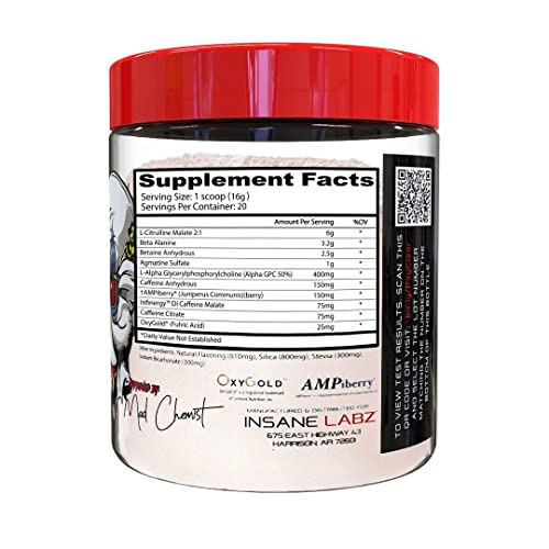 Insane Labz Psychotic Clear, Fully Disclosed, Clinically Dosed Pre Workout Powder Insane Labz uk supplements