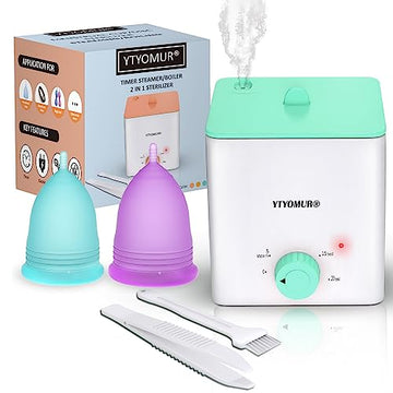 YTYOMUR Menstrual Cup Steamer Sterilizer with 2 Reusable Period Cups, Menstrual Cups Cleaner YTYOMUR uk supplements