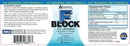 Absolute Nutrition FBlock Xtra Fat Absorber, Diet Formula, 90 Capsules Absolute Nutrition uk supplements