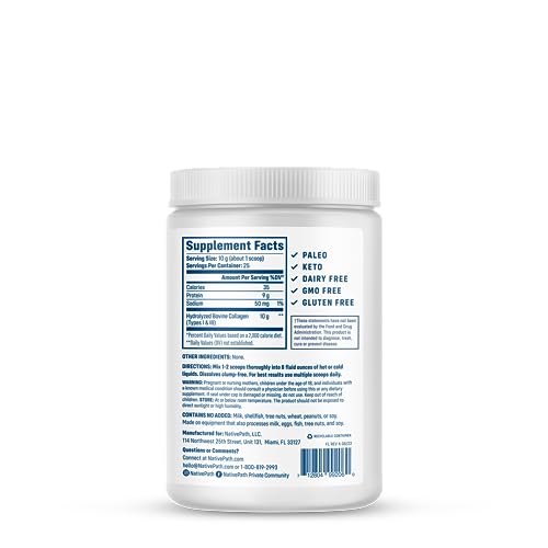 NativePath Collagen Peptides Protein - Hydrolyzed Type 1 & 3 Collagen Powder for Skin NativePath uk supplements