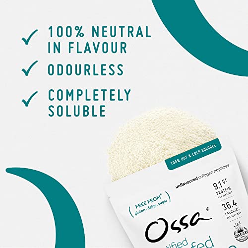 Ossa Certified Grassfed Collagen Peptides Powder-Supplement for Joint, Gut, Hair, Skin & Nails Ossa uk supplements