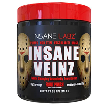 Insane Labz Insane Veinz Non Stimulant NO Enhancing Powder, Nitric Oxide Booster Insane Labz uk supplements