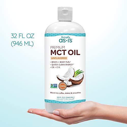 AS-IS Simply Premium MCT Oil C8 & C10 | Unflavored | 100% from Non-GMO Coconuts AS-IS uk supplements