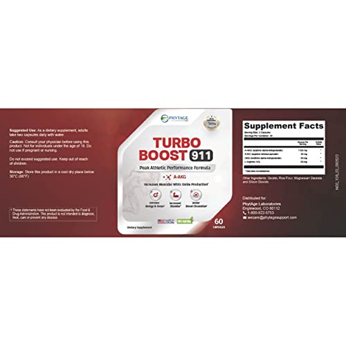 Phytage Labs Turbo Boost 911 Nitric Oxide Booster, Circulation, Energy Boost, Mental Focus Phytage Labs uk supplements