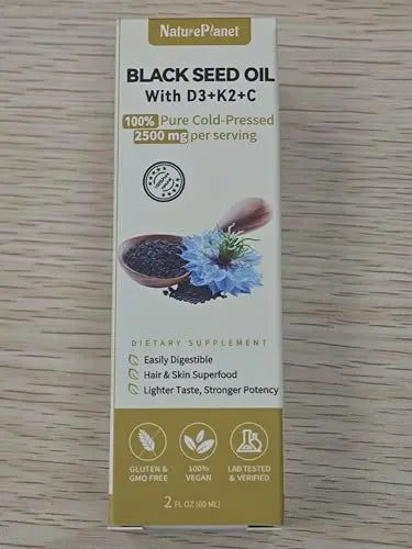NaturePlanet Organic Soursop Bitters and Black Seed Oil Drops Bundles with Vitamins D3, K2, B6, C | NaturePlanet uk supplements