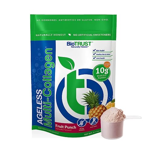 BioTrust Ageless Multi Collagen Peptides Powder – 5 Types (I, II, III, V, X) – Fruit Punch BioTrust uk supplements