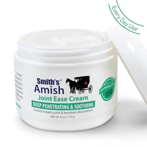 Smith Amish JointEase Soothing Cream 3 Pack (Three 4 oz Jars) with Arnica, Tea Tree, Eucalyptus, Peppermint and Rosemary Smith Amish uk supplements