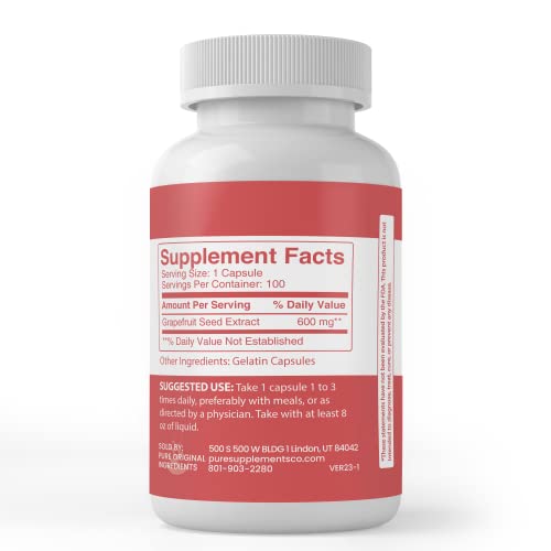 Pure Original Ingredients Grapefruit Seed Extract (100 Capsules) Always Pure, No Additives Pure Organic Ingredients uk supplements