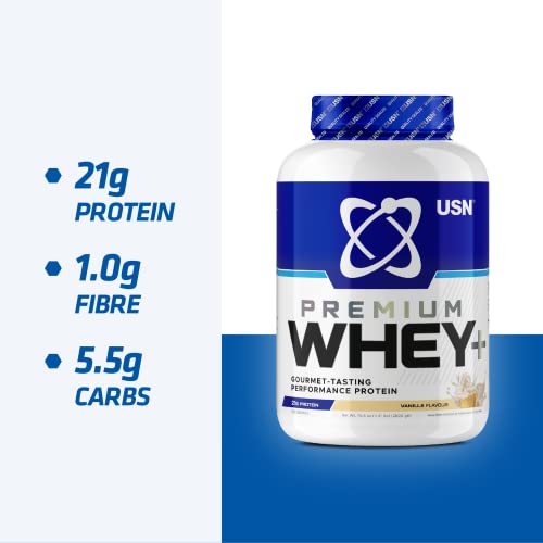 USN Whey+ Strawberry Protein Powder 2kg - Muscle Building & Recovery Protein Shakes USN uk supplements