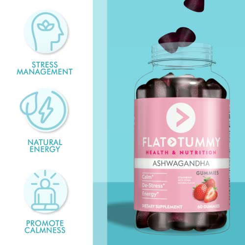 Flat Tummy Tea Ashwagandha Gummies (60 Count) feat. Lemon Balm - Destress,Calm Flat Tummy Tea uk supplements