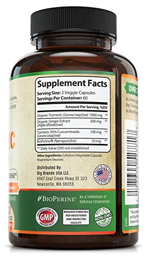 Organic Turmeric Curcumin with Ginger and Black Pepper for Max Absorption WHOLE WORLD WELLNESS uk supplements