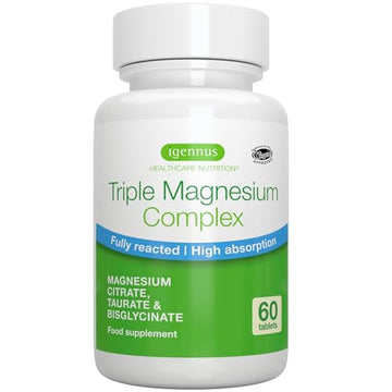 Advanced Triple Magnesium Complex, 2000mg Glycinate, Citrate & Taurate, Clean Label Igennus Healthcare Nutrition uk supplements