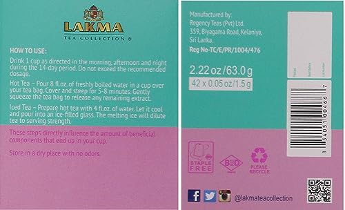 Lakma 14 Day Cleanse Kit Green Tea - 42 Tea Bags HYLEYS uk supplements