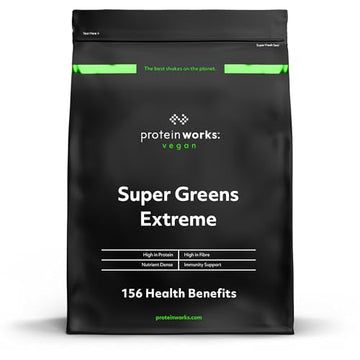 Protein Works Super Greens Extreme Powder , 156 Health Benefits , 41 Active Ingredients , Vegan Protein Works uk supplements