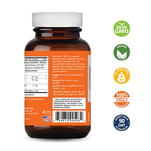 Real-Zymes™ KETO Digestive Enzymes Supplement with Probiotics for Better Digestion PURE ESSENCE LABS uk supplements