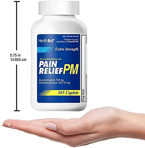HealthA2Z® Extra Strength Pain Relief PM| Acetaminophen 500mg | Diphenhydramine 25mg | Pain Reliever & Nighttime Sleep Aid | (365 Count (Pack of 1)) HealthA2Z uk supplements