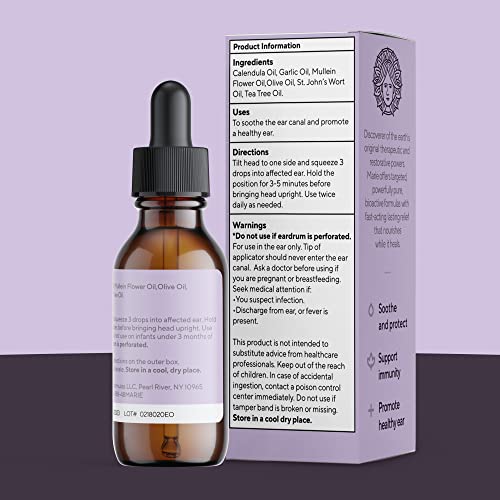 Organic Ear Oil for Earache Irritation, All Natural Eardrops for Infection Marie Originals uk supplements