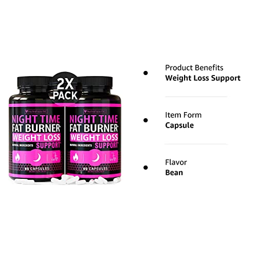 (2 Pack) Night Time Weight Loss Pills for Women Belly Fat Burner for Women NuttraFaza INC uk supplements