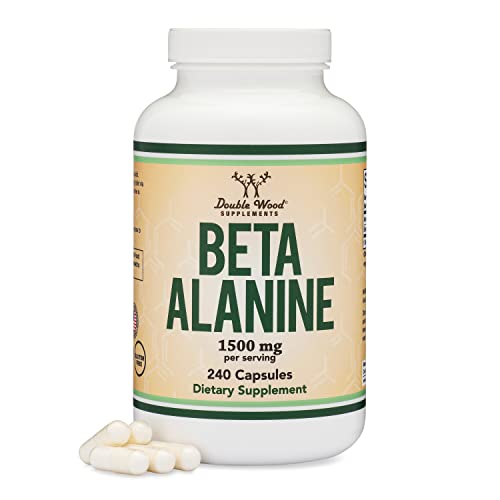 Beta Alanine Powder Capsules (Bulk Jar 240 Pills, 1.5 Gram Servings) Stimulant Free Pre Double Wood Supplements uk supplements