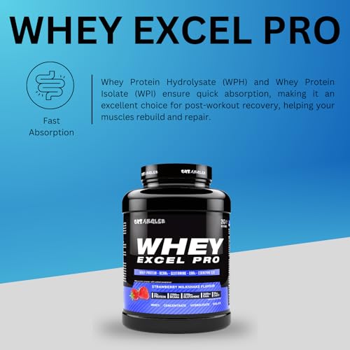 Out Angled Whey Excel Pro Whey Protein Powder Vanilla Flavour, 2kg, 66 Servings, High Protein Powder OUT ANGLED uk supplements