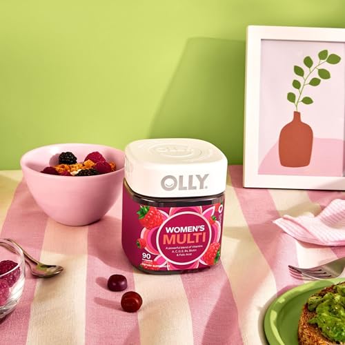 OLLY Women's Multivitamin Gummy, Vitamins A, D, C, E, Biotin, Folic Acid, Adult Chewable Vitamin, Berry Flavor OLLY uk supplements