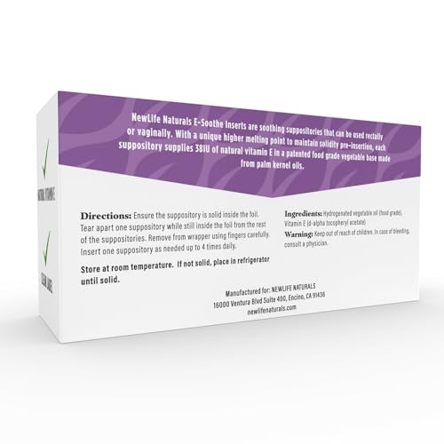 NewLife Naturals Vitamin E Suppositories 38IU - Vaginal Dryness Irritation Menopause Support NewLife Naturals uk supplements