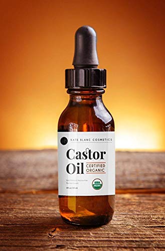 Kate Blanc Cosmetics Organic Castor Oil (4oz). 100% Pure, Cold Pressed, Hexane Free in a Glass Bottle Kate Blanc Cosmetics uk supplements