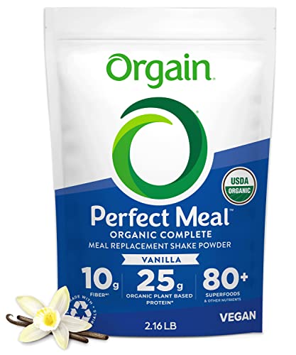 Orgain Organic Perfect Meal Replacement Protein Powder, Vanilla - 25g Plant Based Protein Orgain uk supplements