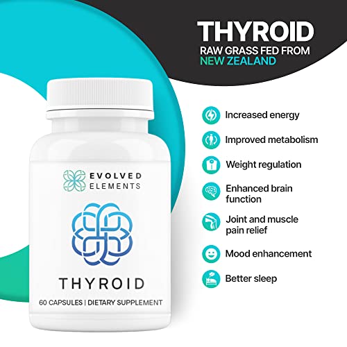 Evolved Elements Raw Grass-Fed Desiccated Bovine Thyroid - Thyroid Support for Women Evolved Elements uk supplements