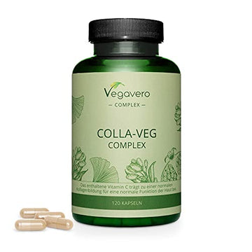 Vegavero Vegan Collagen Supplement | 2000mg | Complex with L-Lysine, L-Proline, Vitamin C (Acerola) & Superfoods Extracts | NO Additives, Lab-Tested | 120 Capsules Vegavero uk supplements