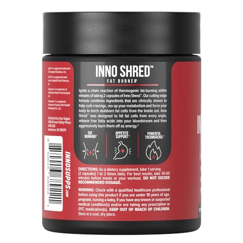 Inno Shred - Day Time Fat Burner | 100mg Capsimax, Grains of Paradise, Organic Caffeine InnoSupps uk supplements