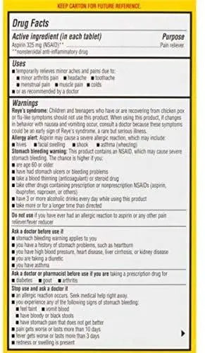 Ecotrin Regular Strength Safety Coated Aspirin | Arthritis Pain | 300 Tablets (2 Pack) Ecotrin uk supplements