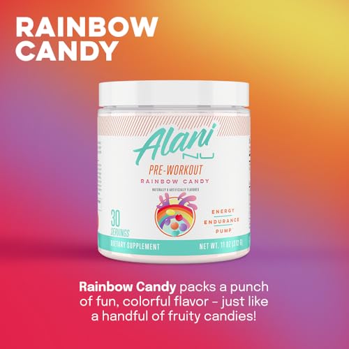 Alani Nu Rainbow Candy Pre Workout and BCAA Sour Gummies Post Workout Powder Alani Nu uk supplements