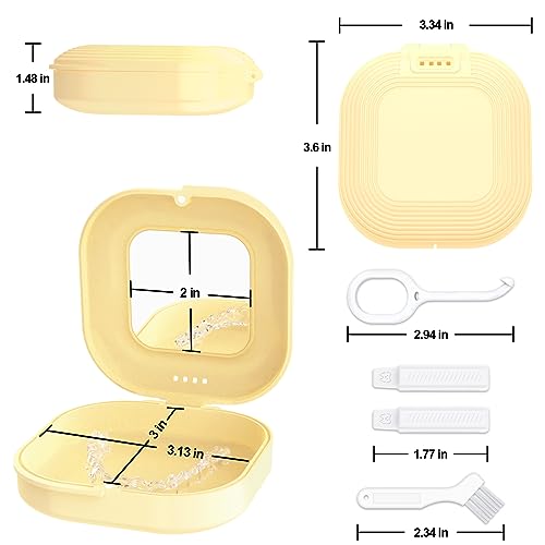 Retainer Case with Mirror and Vent Holes, Cute Retainer Holder Case Compatible with Invisalign Heigoeost uk supplements