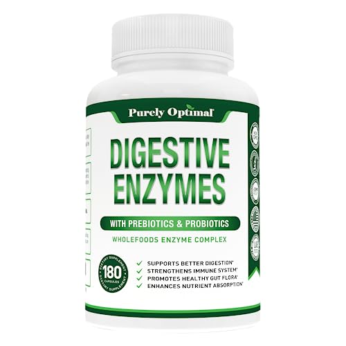 Purely Optimal Premium Digestive Enzymes Plus Prebiotics & Probiotics - for Better Digestio Purely Optimal uk supplements