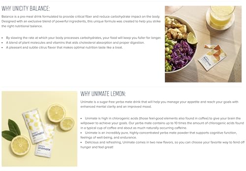 Unicity Feel Great System - Balance 60 Pack & Great Tasting Lemon Unimate Unicity uk supplements
