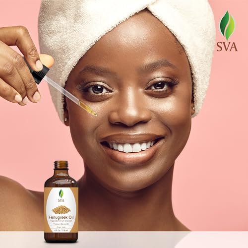 SVA Fenugreek Oil 4oz (118ml) Premium Carrier Oil with Dropper for Hair Care, Hair Oiling, Scalp Massage SVA ORGANICS uk supplements