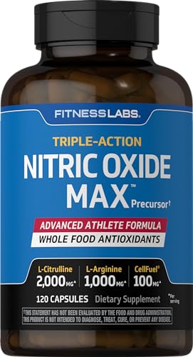 Fitness Labs Nitric Oxide Supplement | 3000mg | 120 Capsules | Nitric Oxide Pre Workout Fitness Labs uk supplements