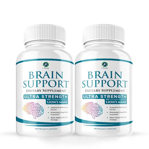 1 Body Brain Support: Twin Pack - 90 Capsules Each - Alpha GPC 1 Body uk supplements