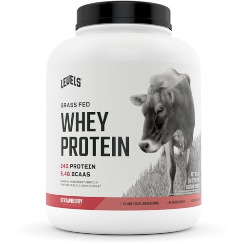 Levels Grass Fed 100% Whey Protein, No Hormones, Strawberry, 5LB Levels Nutrition uk supplements