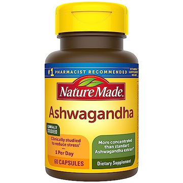 Nature Made Ashwagandha Capsules 125mg for Stress Support, 60 Capsules, 60 Day Supply Nature Made uk supplements