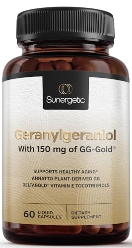 Premium Geranylgeraniol Supplement – GG-Gold 150mg with DeltaGold Vitamin E Tocotrienols Sunergetic uk supplements