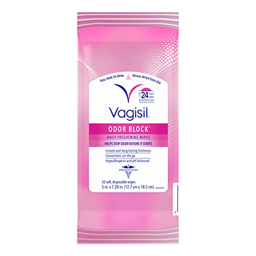 Vagisil Odor Block Daily Freshening Wipes for Feminine Hygiene in Resealable Pouch Vagisil uk supplements