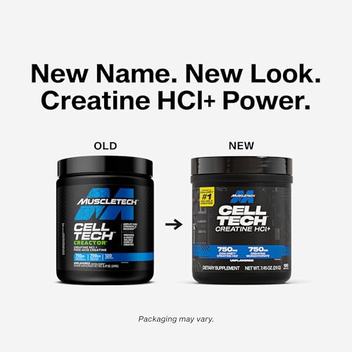 MuscleTech Cell-Tech Creactor Creatine HCl Powder, Post Workout Muscle Builder for Men & Women, Creatine Hydrochloride + Free-Acid, Unflavored (120 Servings), 8.47 oz MuscleTech uk supplements